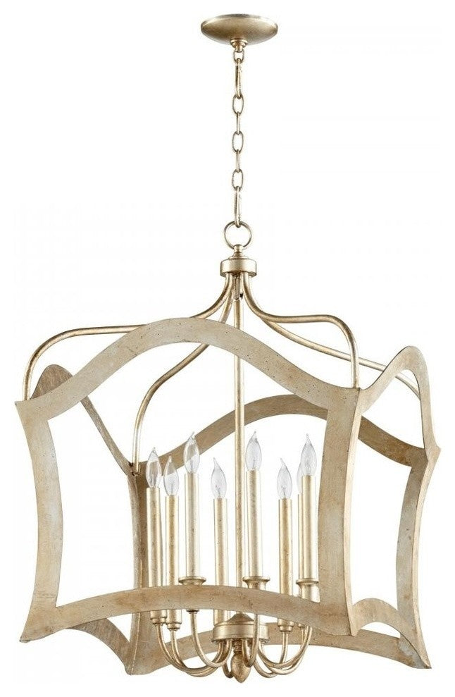 Cyan Design Milan Eight Light Pendant, Aged Silver Leaf