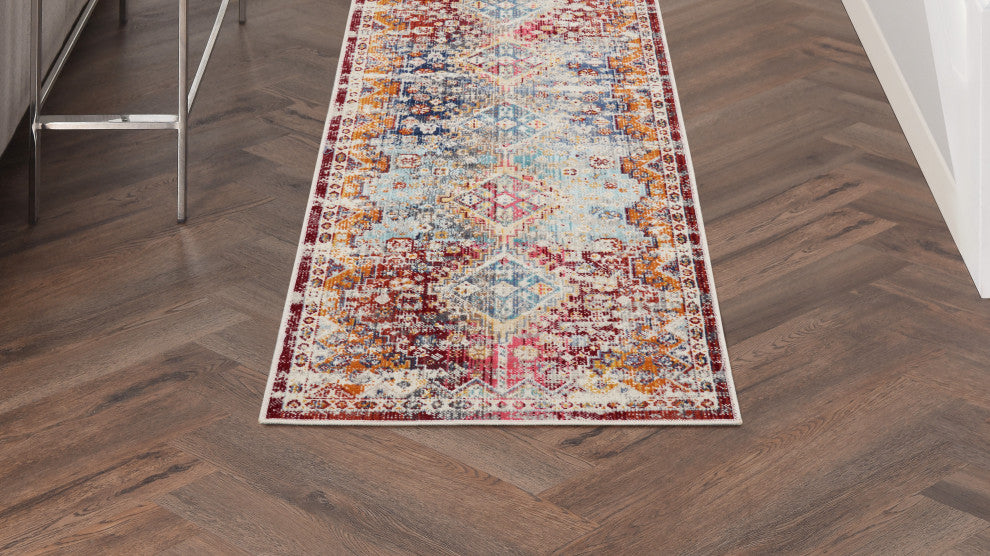 Nourison Vintage Kashan 2' x 6' Multicolor Vintage Indoor Area Rug