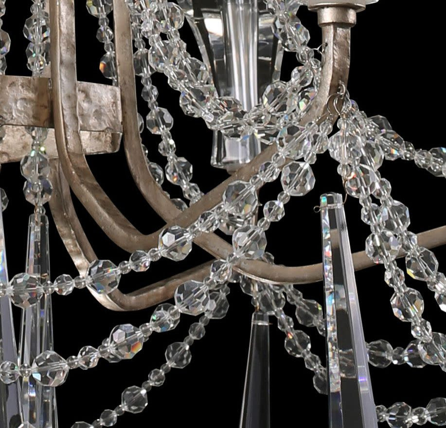 Varaluz 270C09 Barcelona 9 Light 35"W Crystal Chandelier - Transcend Silver