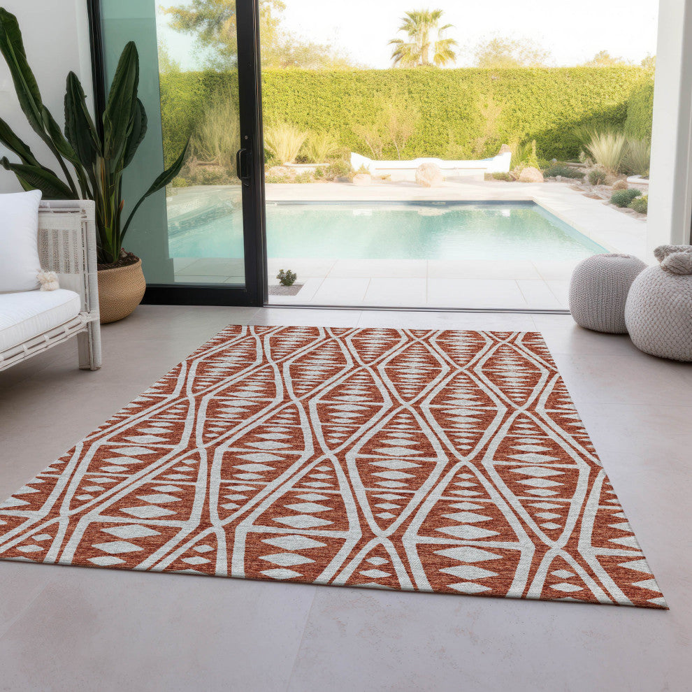 Indoor/Outdoor Sedona SN6 Clay Machine Washable 10' x 14' Rug