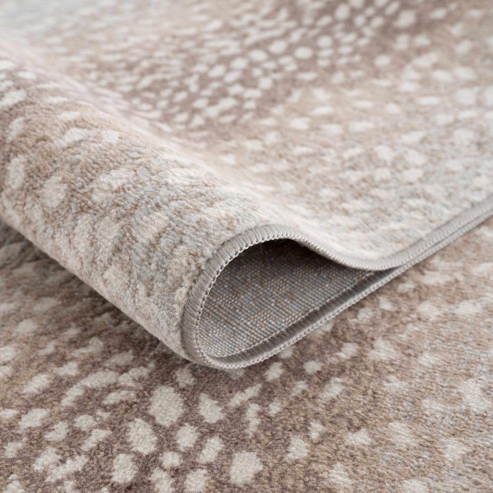 Hauteloom Pointblank Tan Leopard Print Rug, 7'10"x10' Rectangle