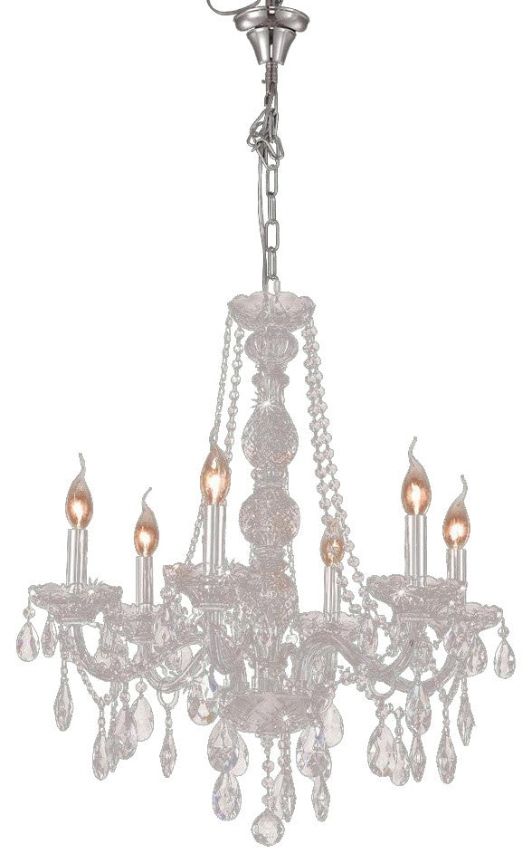 Elegant Verona Dining Room Light, Chrome Finish With Royal Cut Crystal