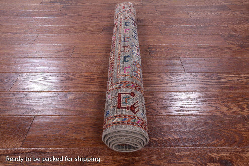 3' 4" X 4' 10" Hand Knotted Tribal Persian Gabbeh Rug - Q13843