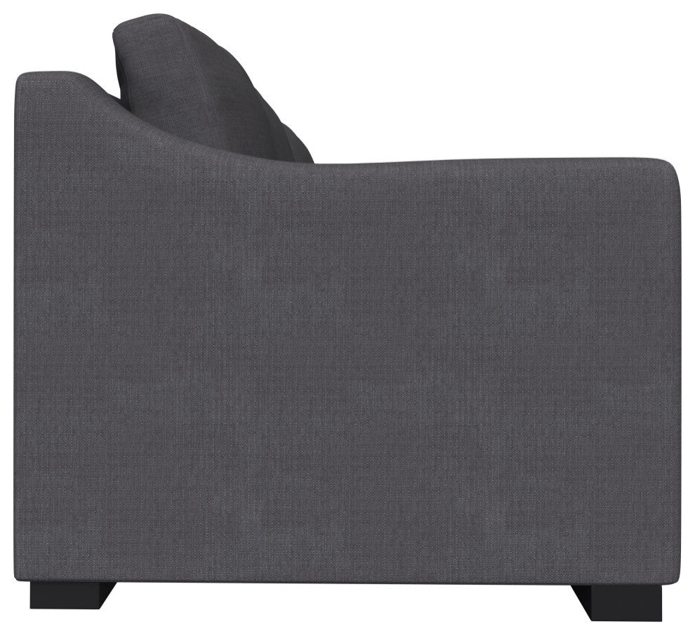 Nativa Interiors Ashley Sofa 105", Charcoal, Depth: Classic