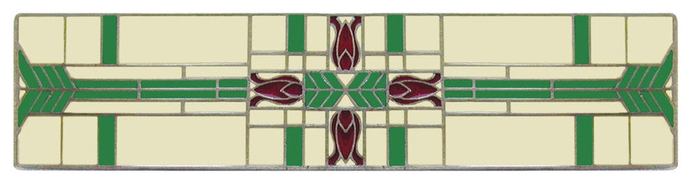 Prairie Tulips Pull Antique Brass, Antique Pewter Enameled