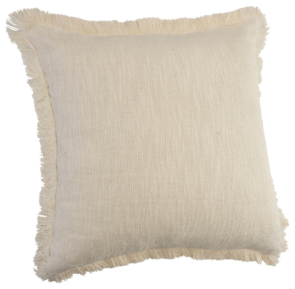 Solid Fringe Throw Pillow