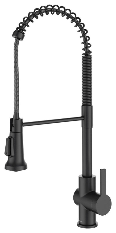 Britt Commercial Style 3-Function Pull-Down 1-Handle 1-Hole Kitchen Faucet, Matte Black (Model Kpf-1691sfs)