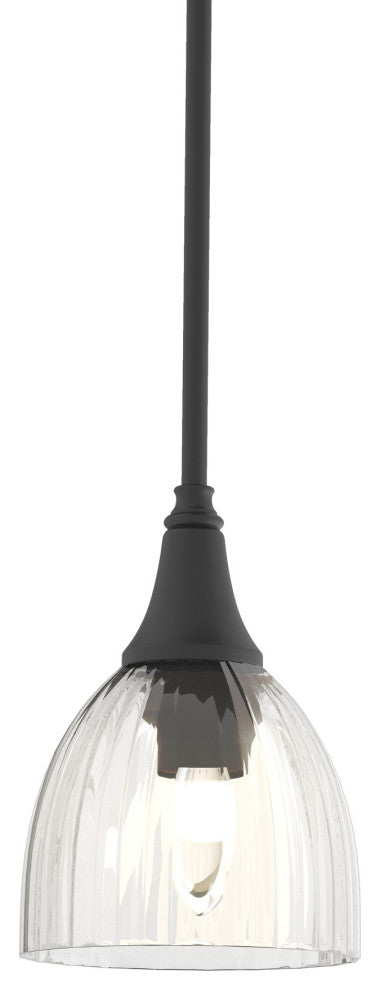 Trumpet Mini Pendant, Black, Water Glass