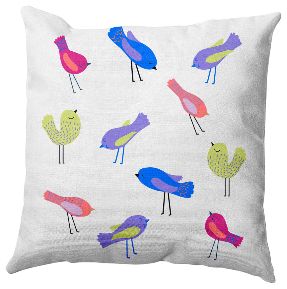 Tweets Decorative Throw Pillow, Purple, 18"x18"