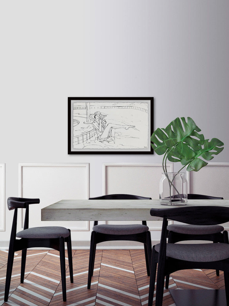 "Sippin' Fresh" Framed Painting Print, 12"x8"