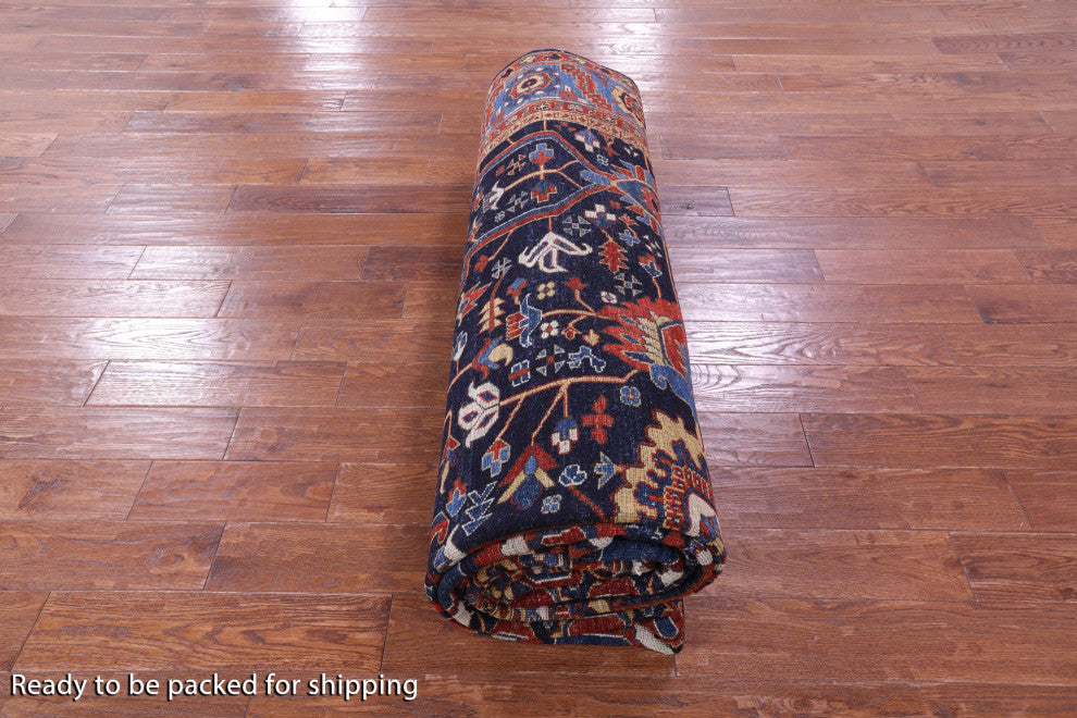 8' 11" X 17' 6" Hand Knotted Persian Fine Serapi Rug - Q12872