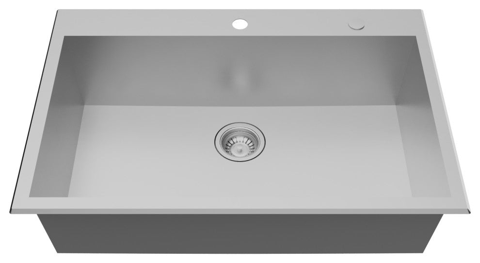 Karran Fusion Top Mount 33-in x 22-in Stainless Steel Single Bowl Kitchen Sink