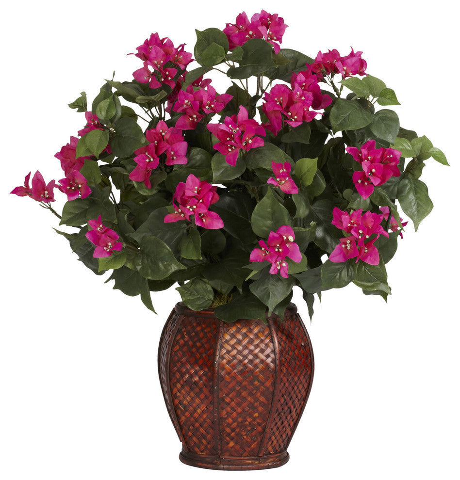 Bougainvillea With Vase Silk Plant