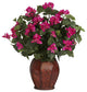 Bougainvillea With Vase Silk Plant