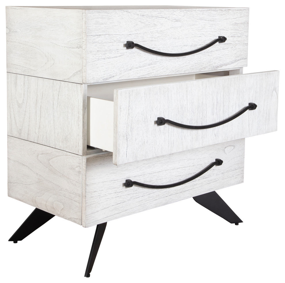 Full view of dresser on white background from an angled/side perspective; white-background alternate view.