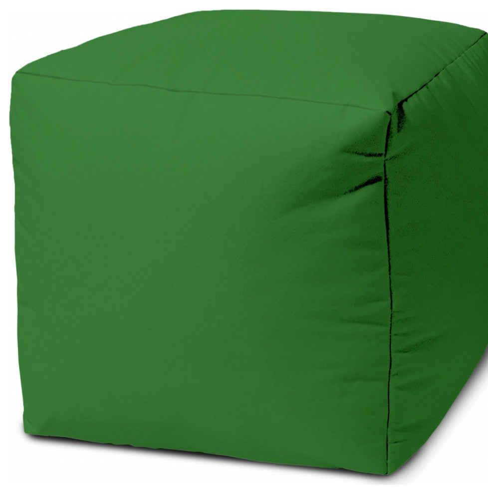17  Cool Hunter Green Solid Color Indoor Outdoor Pouf Ottoman
