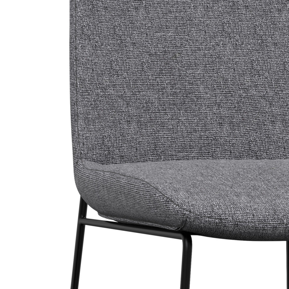 Corina Dining Chair (Set of 2) in Grey Linen Look Fabric