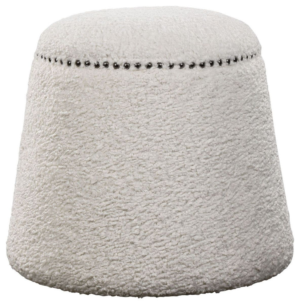 Uttermost Gumdrop White Ottoman
