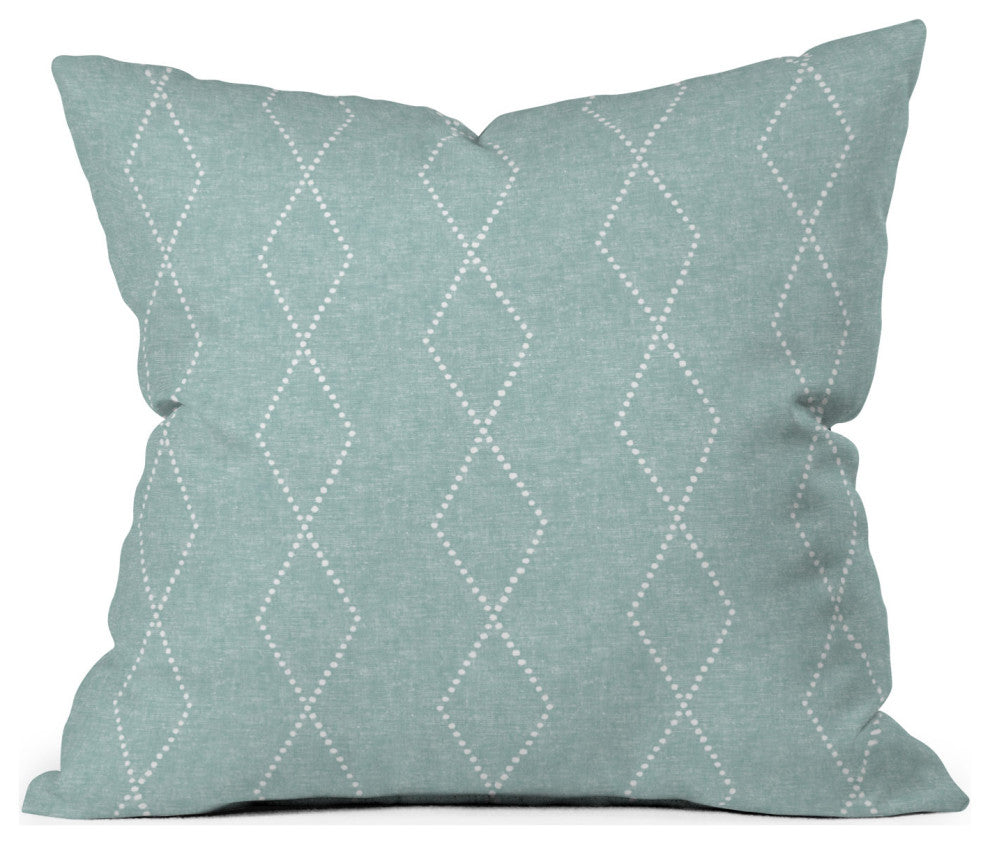 Little Arrow Design Co Geo Boho Diamonds Mint Outdoor Throw Pillow