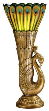 Art Deco Peacock Torchiere Lamp