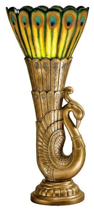 Art Deco Peacock Torchiere Lamp
