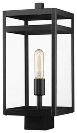 Z-LITE 596PHMS-BK 1 Light Outdoor Post Mount Fixture, Black