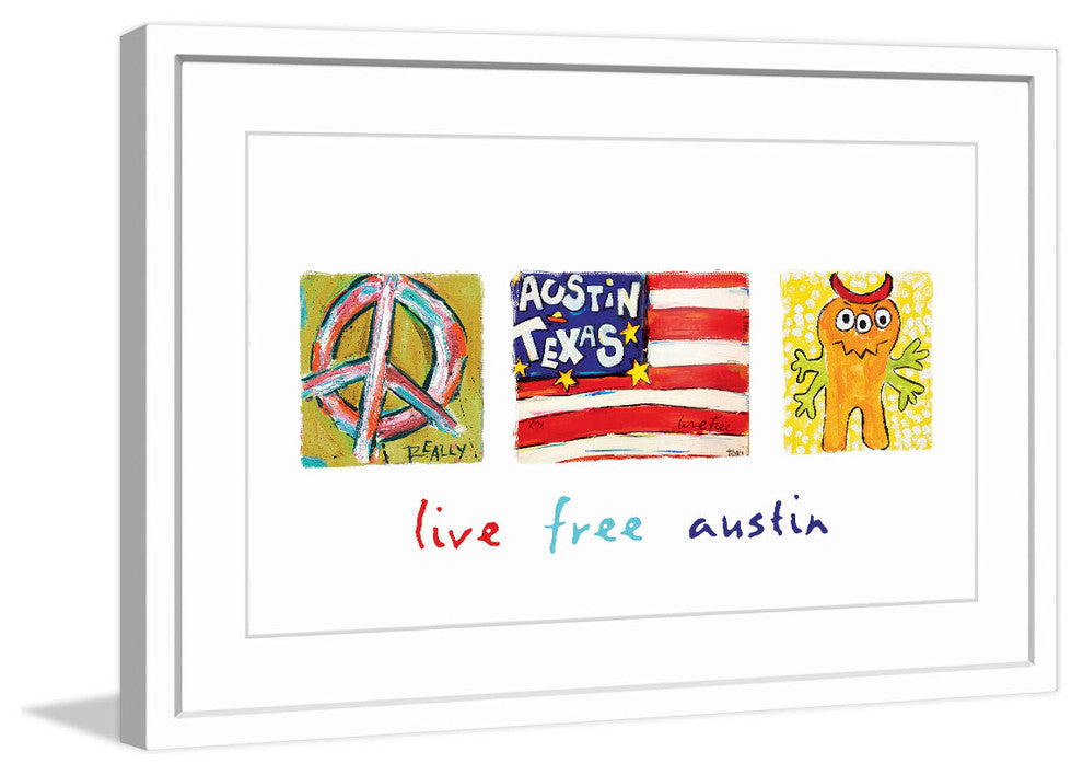 "Live Free Austin" Painting Print in Frame by Tori Campisi