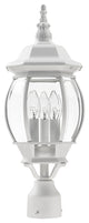 Textured White Traditional, Colonial, Outdoor Post Top Lantern