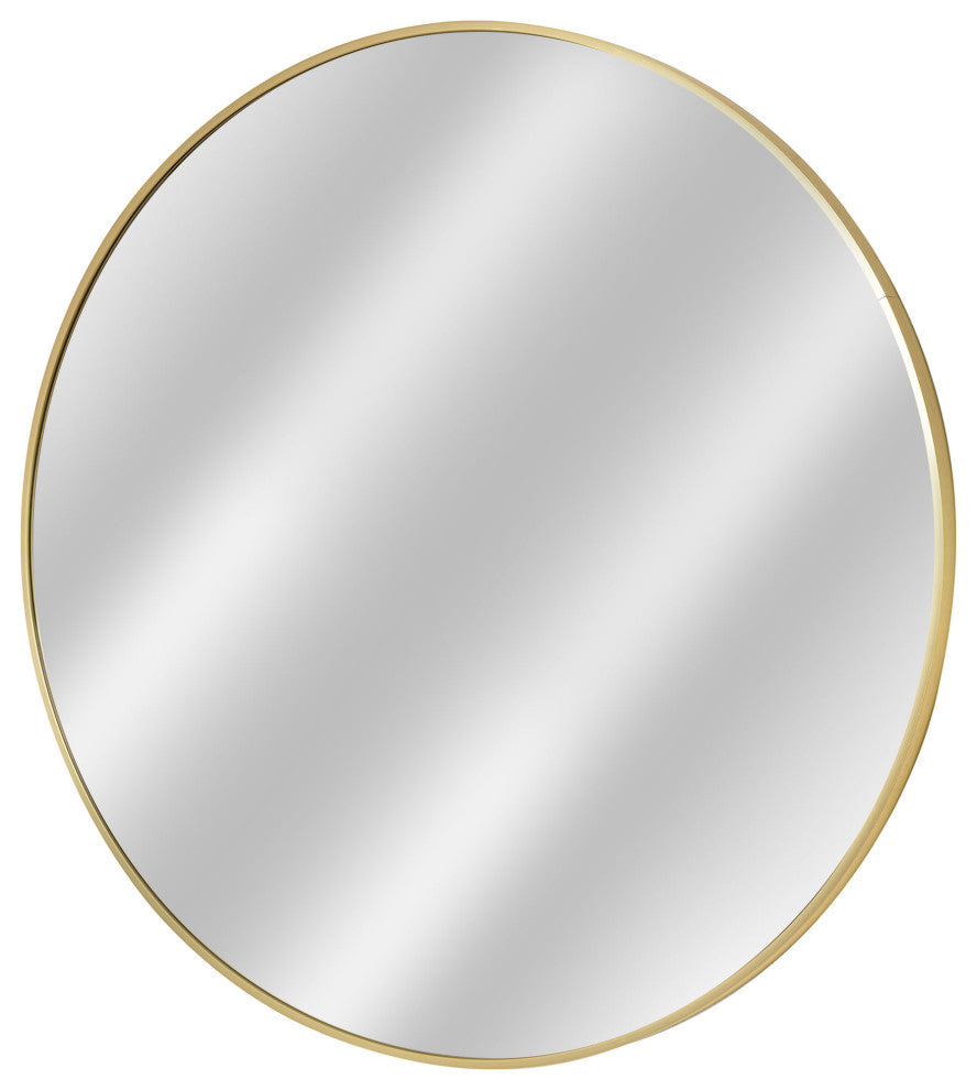 Gold Round Thin Metal Framed Decorative Hanging Mirror - 30 x 30