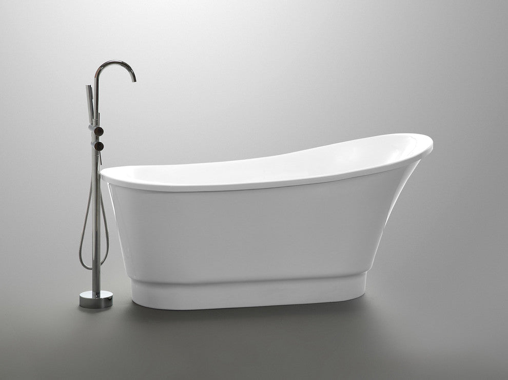 Prima 67" Acrylic Flatbottom Non-Whirlpool Bathtub, White