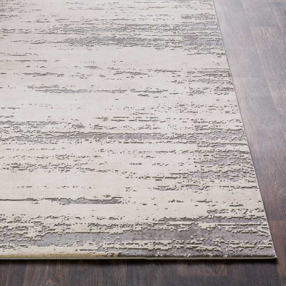 Tibetan Modern Khaki, Cream Area Rug, 2'x3'