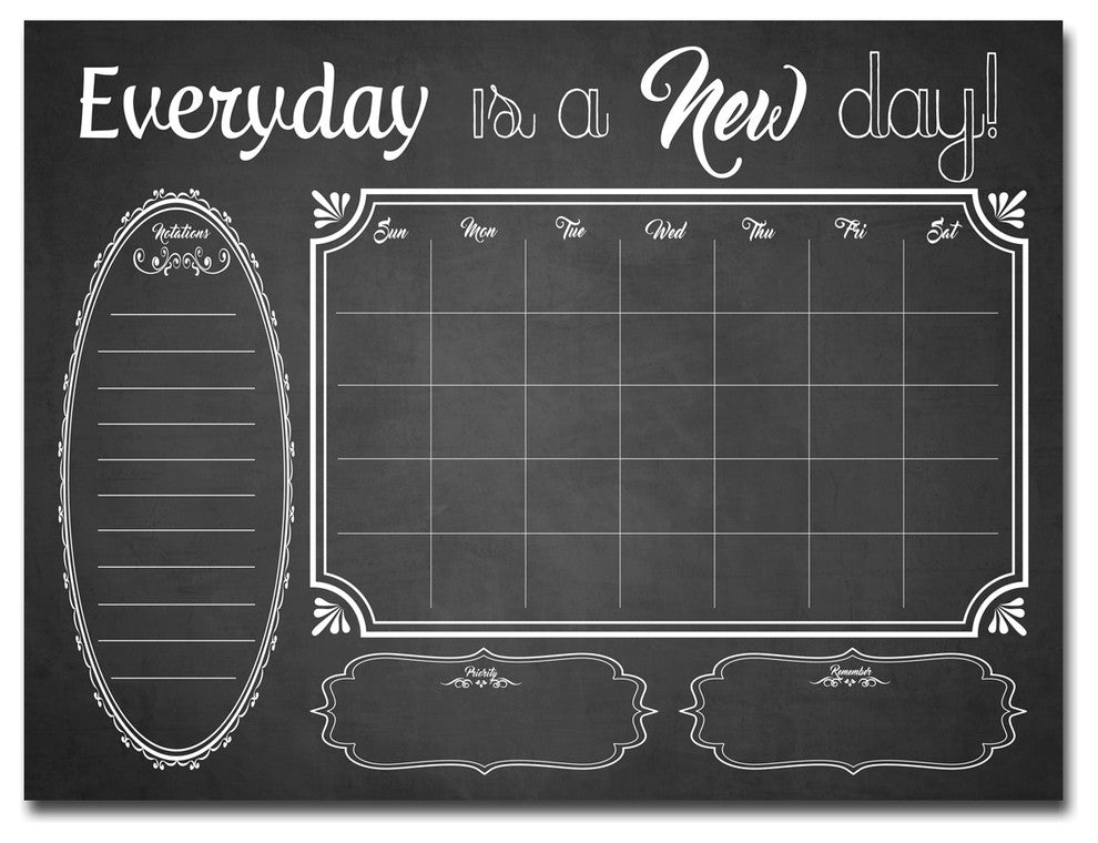 Ready2HangArt Shabby Chic Dry Erase Monthly Calendar on ArtPlexi, 30"x40"