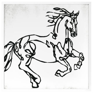 Line Equine 1 Fine Art Print, White, 20"x20"
