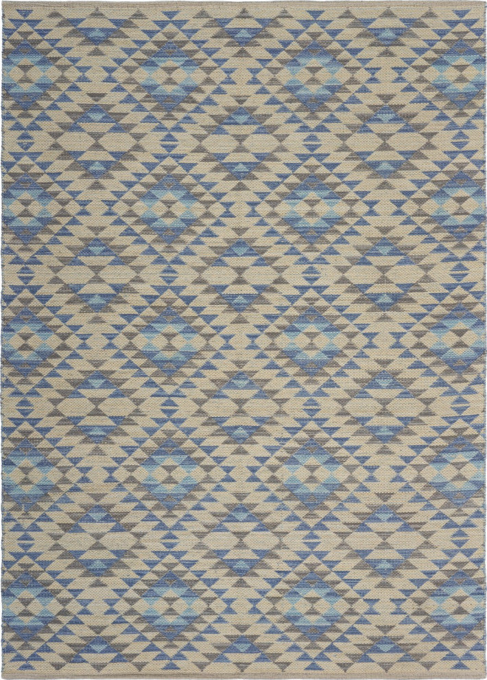 5??x 7??Blue Decorative Lattice Area Rug