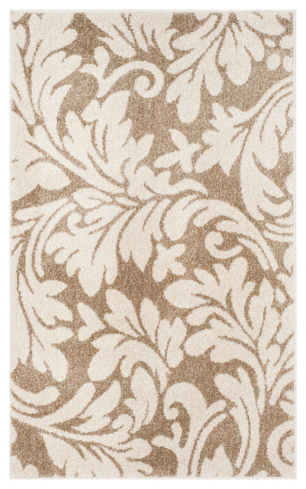 Safavieh Amherst Amt425S Outdoor Rug, Wheat/Beige, 9'0"x9'0" Square