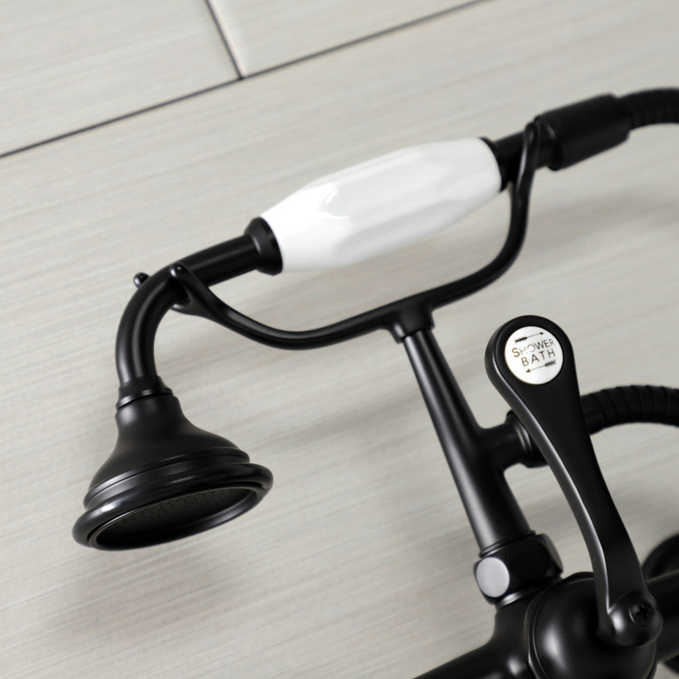 AE59T0 Wall Mount Tub Faucet With Hand Shower, Matte Black