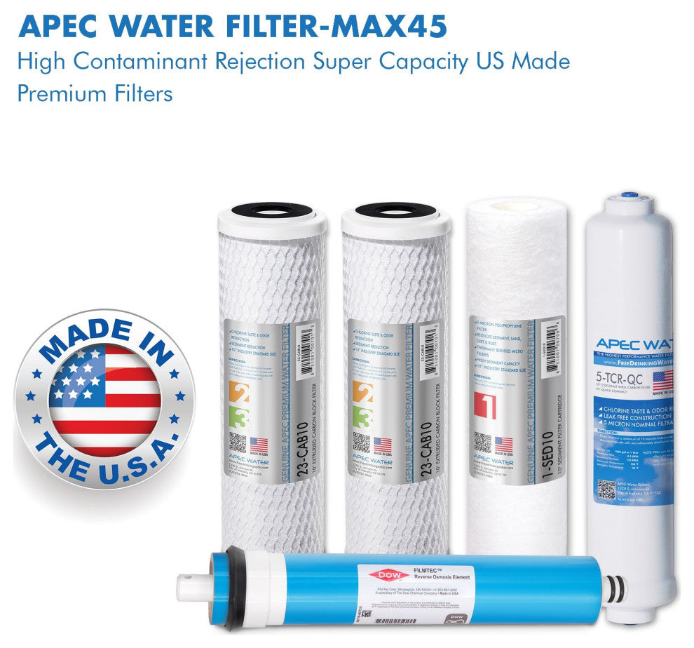 APEC 50 GPD Complete Replacement Filter Set for Ultimate RO System (Stage 1-5)