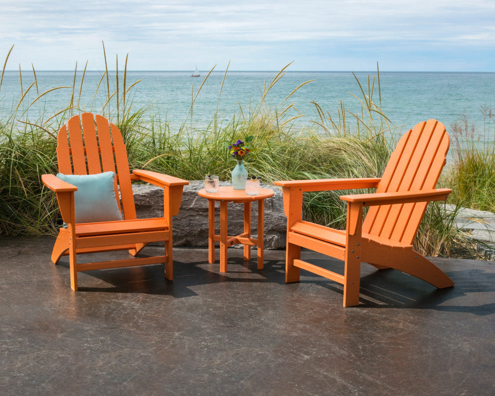 Polywood Vineyard 3-Piece Adirondack Set, Green