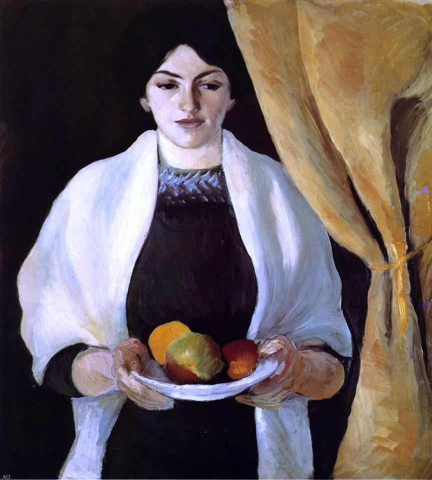 August Macke Portrait With Apples: The Artists Wife Wall Decal Print