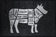 "Beef Cuts" Painting Print on Brushed Aluminum, 45"x30"