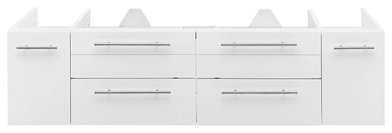 Lucera Wall Mount Undermount Sink Bathroom Cabinet, White, 60"