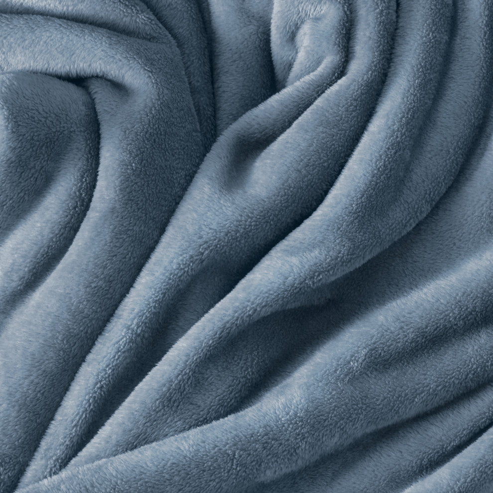 Bare Home Microplush Fleece Blanket, Coronet Blue, Twin/Twin Xl