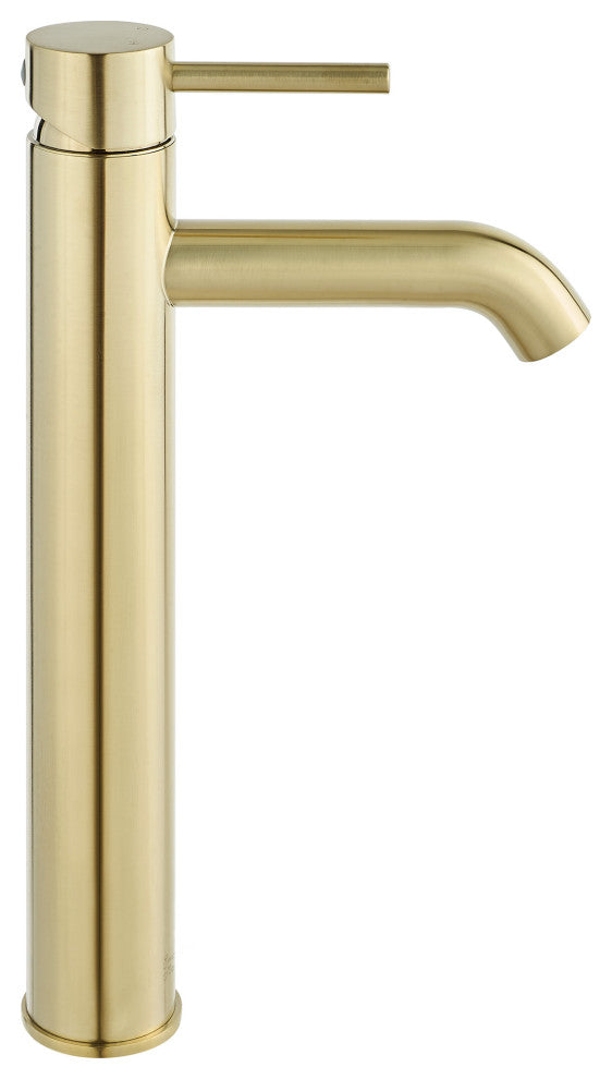Ivy Single Hole Single Handle High Arc Bathroom Faucet, Brushed Gold
