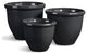 Glazelite Garden Pots, Set of 3, Charcoal Gray
