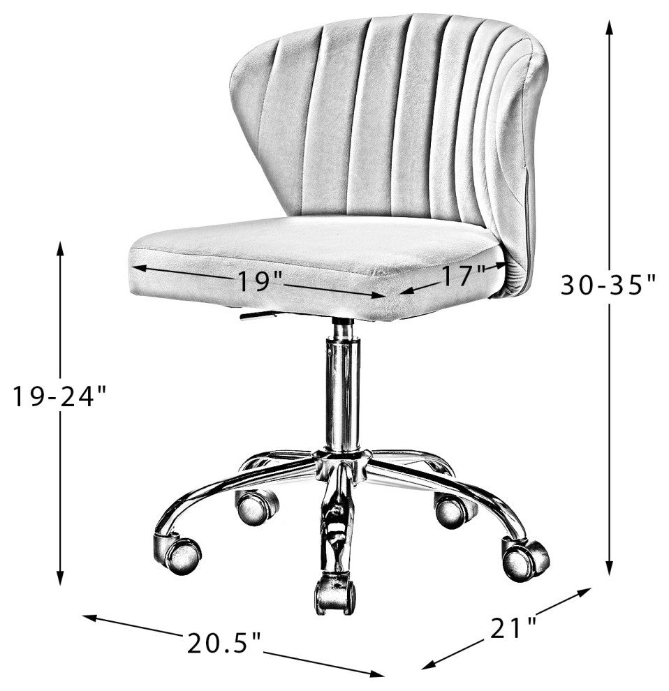 Swivel Task Chair With Tufted Back, Navy