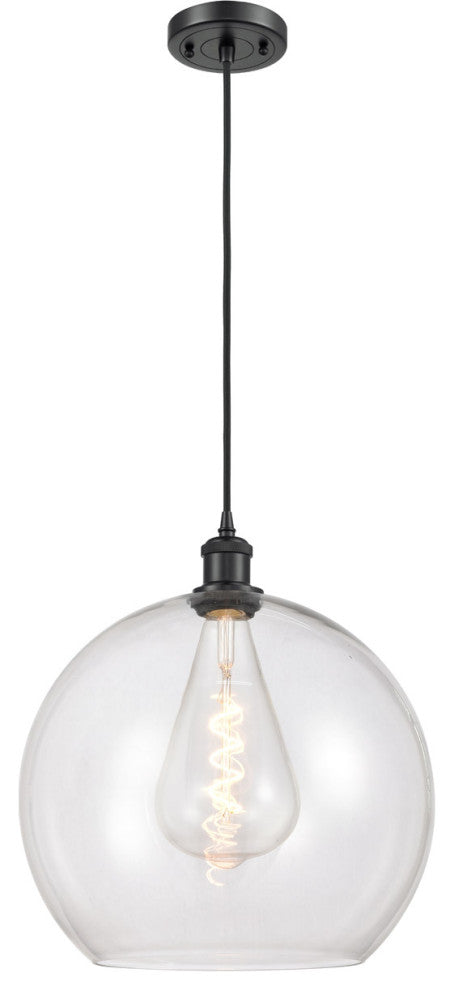 Innovations 516-1P-BK-G122-14-LED 1-Light Pendant, Matte Black