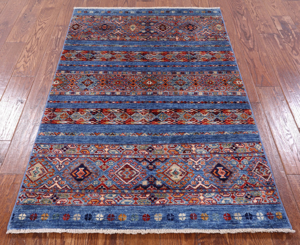 3' 3" X 5' 1" Tribal Khorjin Handmade Wool Rug Q8187