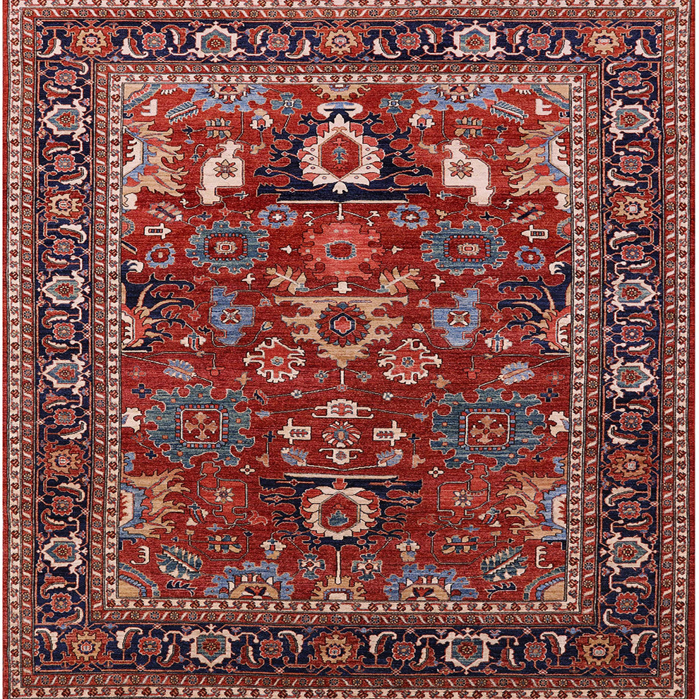 Ahgly Company Indoor Square Mid-Century Modern Area Rugs, 7' Square