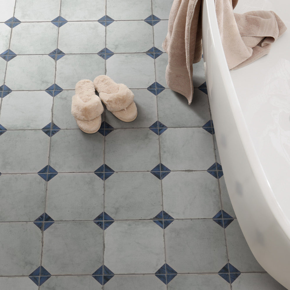 Renaissance Deco Indigo Corner Porcelain Floor and Wall Tile