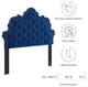 Tufted Headboard, Nailhead, Twin Size, Blue Navy, Velvet, Modern, Mid Century